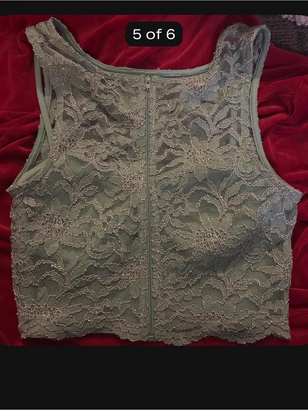 City Triangles Light Blue Lace Camisole Tank - Picture 5 of 5